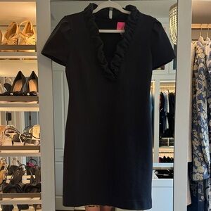 Lilly Pulitzer Black Ruffle Mini Dress
